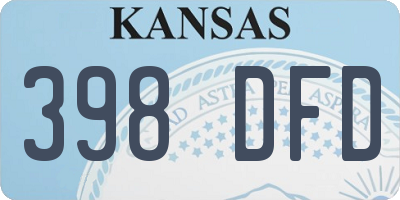 KS license plate 398DFD
