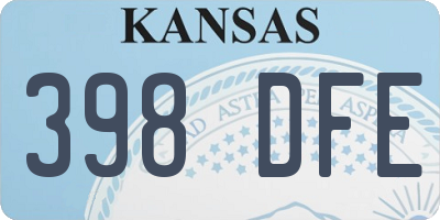 KS license plate 398DFE