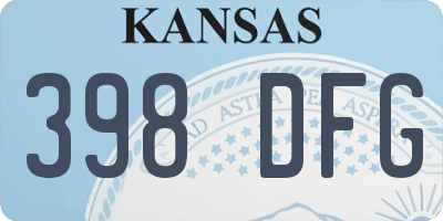 KS license plate 398DFG