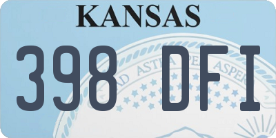KS license plate 398DFI