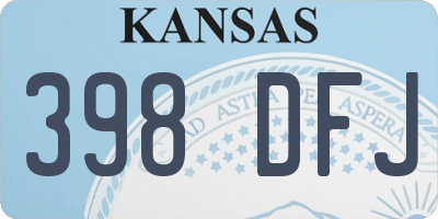 KS license plate 398DFJ