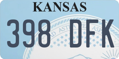 KS license plate 398DFK