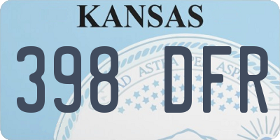 KS license plate 398DFR