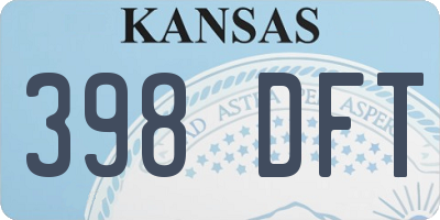 KS license plate 398DFT