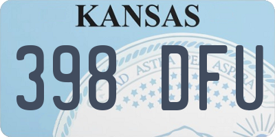 KS license plate 398DFU