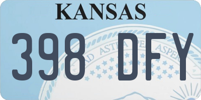 KS license plate 398DFY