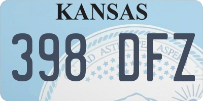 KS license plate 398DFZ