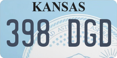 KS license plate 398DGD