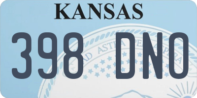 KS license plate 398DNO