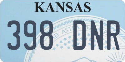 KS license plate 398DNR