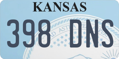 KS license plate 398DNS