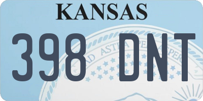 KS license plate 398DNT