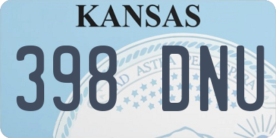 KS license plate 398DNU
