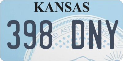 KS license plate 398DNY