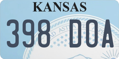 KS license plate 398DOA