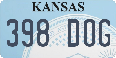 KS license plate 398DOG