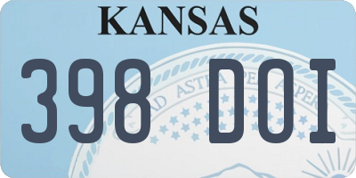 KS license plate 398DOI