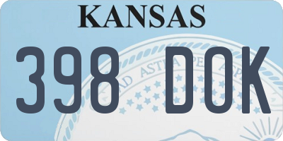 KS license plate 398DOK