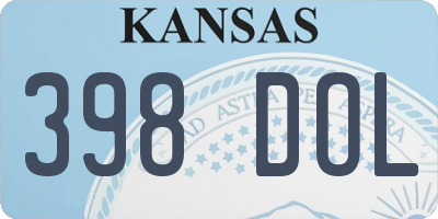 KS license plate 398DOL
