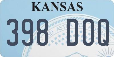 KS license plate 398DOQ