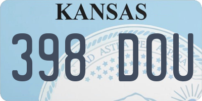 KS license plate 398DOU