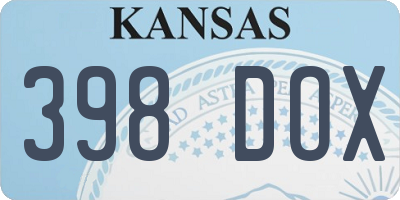 KS license plate 398DOX