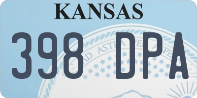 KS license plate 398DPA