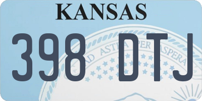 KS license plate 398DTJ