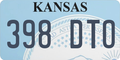 KS license plate 398DTO