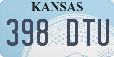 KS license plate 398DTU