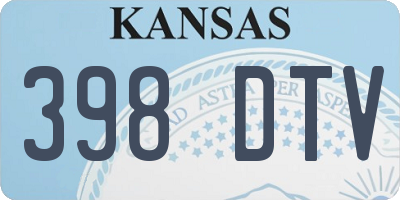 KS license plate 398DTV