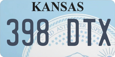 KS license plate 398DTX