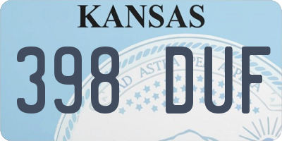 KS license plate 398DUF