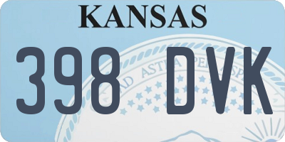 KS license plate 398DVK