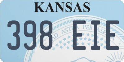 KS license plate 398EIE