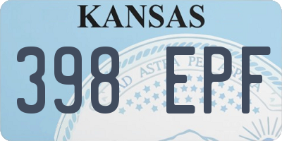 KS license plate 398EPF