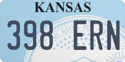 KS license plate 398ERN