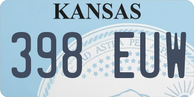 KS license plate 398EUW