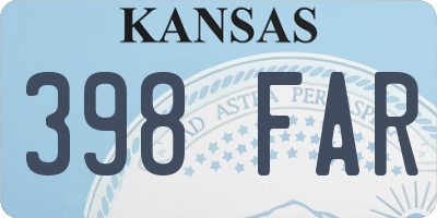 KS license plate 398FAR