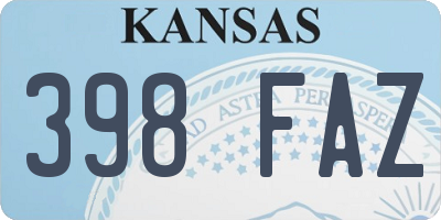 KS license plate 398FAZ