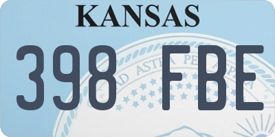 KS license plate 398FBE