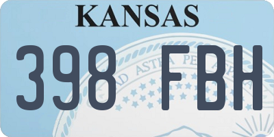 KS license plate 398FBH