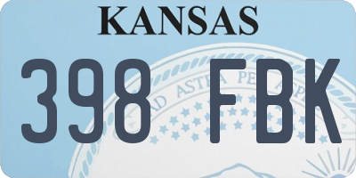 KS license plate 398FBK