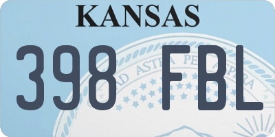 KS license plate 398FBL
