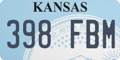 KS license plate 398FBM
