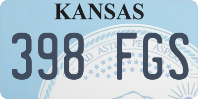 KS license plate 398FGS