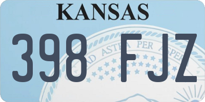 KS license plate 398FJZ
