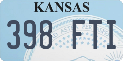 KS license plate 398FTI