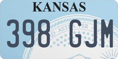 KS license plate 398GJM