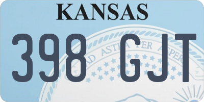 KS license plate 398GJT